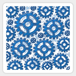 Blue gear wheels Sticker